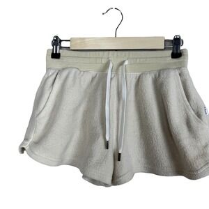 Feat Blanket Shorts Women Size S Cream High Rise Cozycore Soft Girl Loungewear